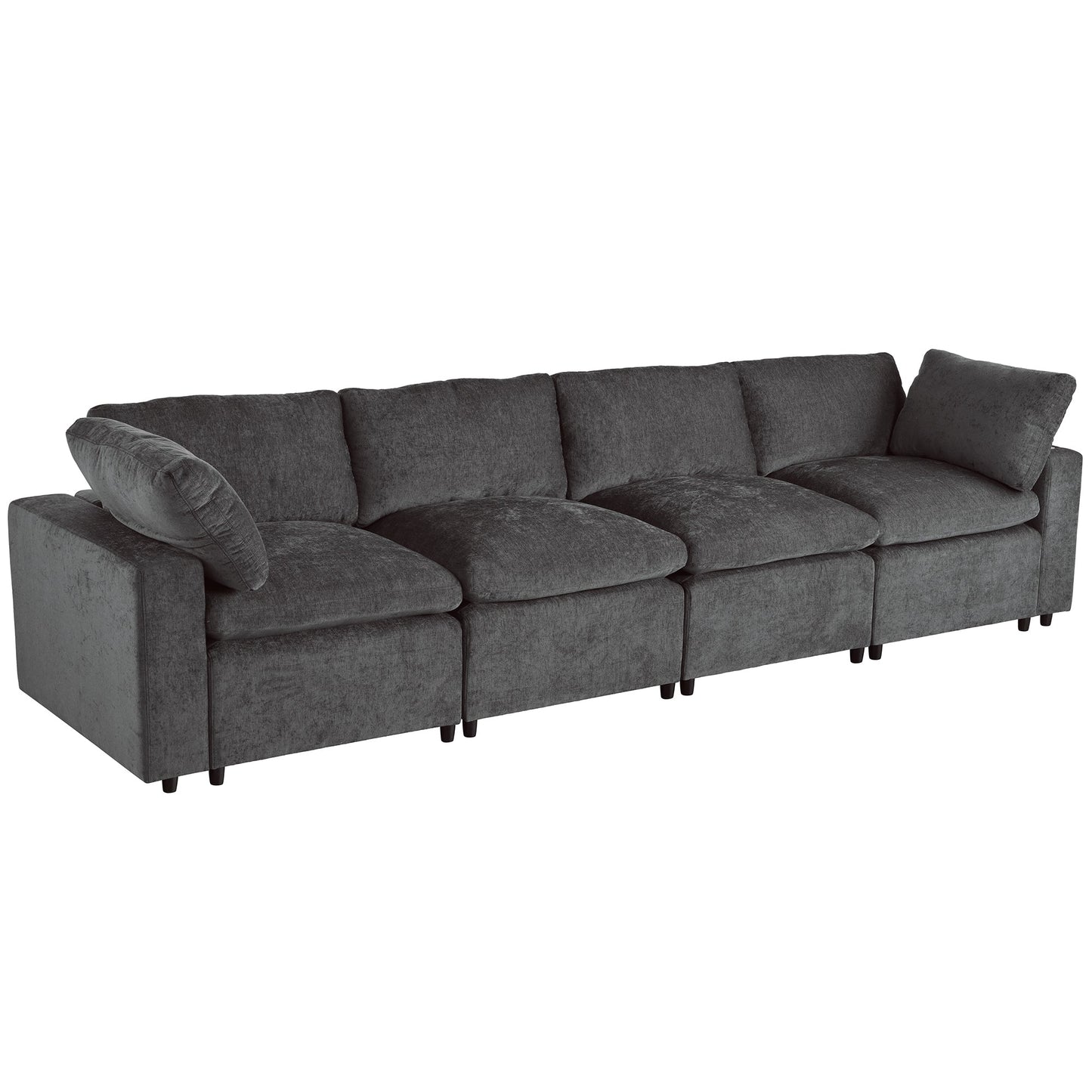 Upholstered Modular Sofa with with Storage Space, USB Charge