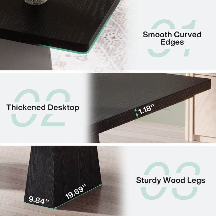 Modern Home Office Computer Desk Workstation in Black Wood Finish-3