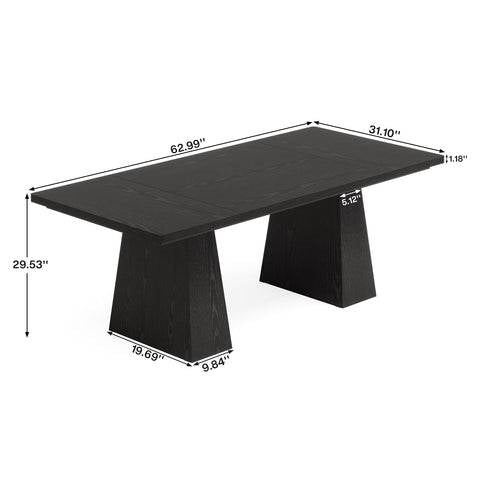 Modern Home Office Computer Desk Workstation in Black Wood Finish-4