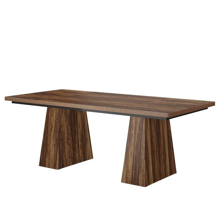 Modern Home Office Computer Desk Workstation in Dark Brown Wood Finish-1