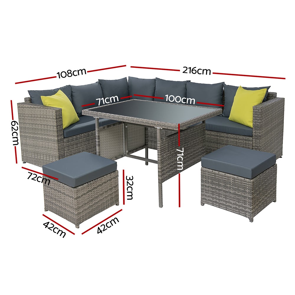 Modern Outdoor Furniture Patio Set Dining Sofa Table Chair Lounge