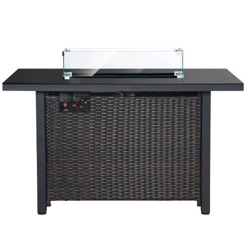 Modern Propane Outdoor Fire Pit Table with Lid