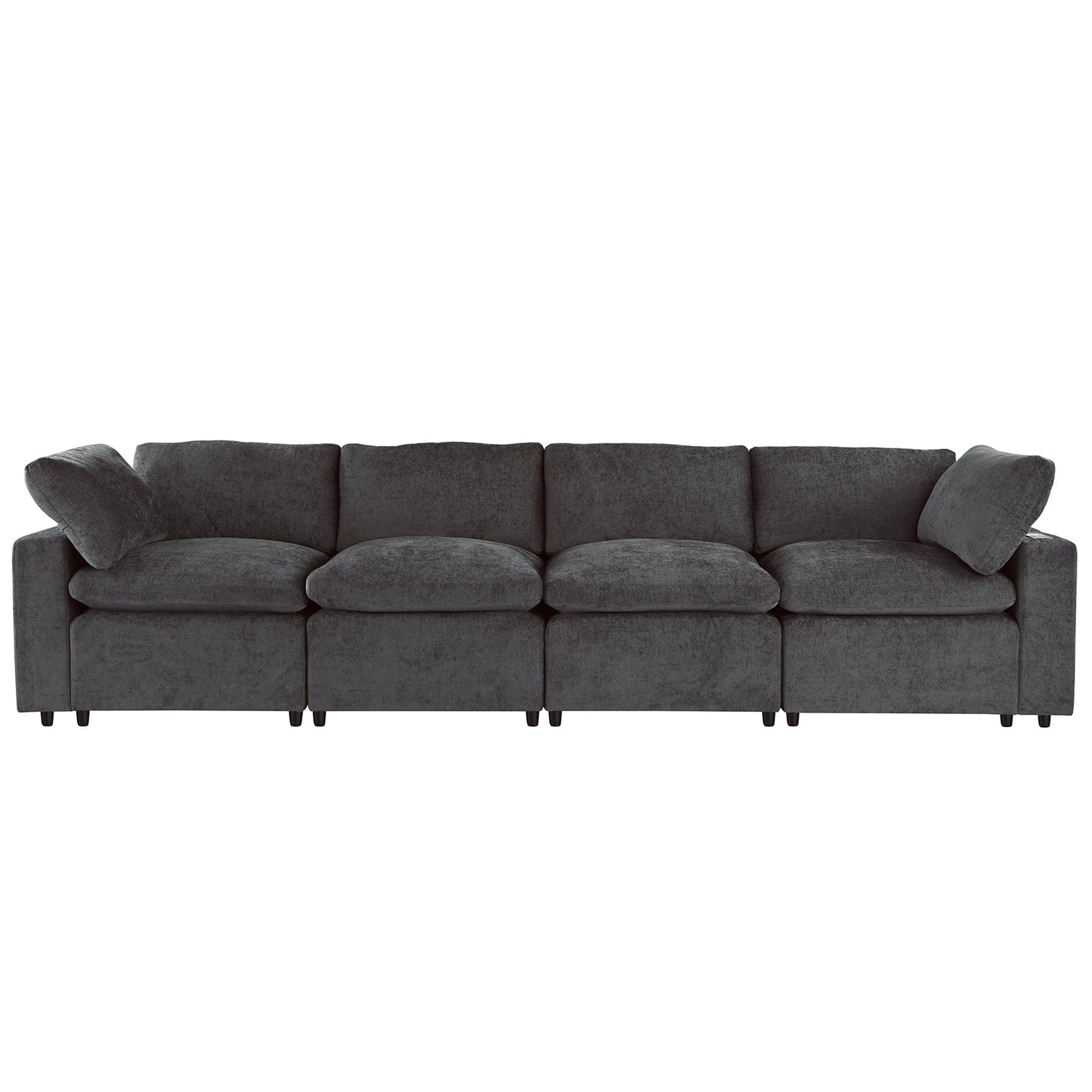 Upholstered Modular Sofa with with Storage Space, USB Charge