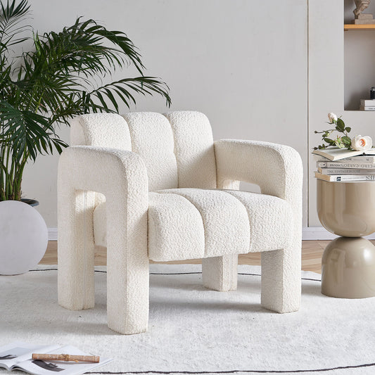 31.10" Wide Boucle Upholstered Accent Chair-1